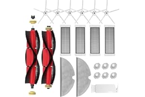 HOHUMOCA Kit de Accesorios para Aspirador Xiaomi Roborock S5 MAX S6 MAX S6 Pure S6 MaxV S50 S51 S55 S60 S65 S5 S6, Cepillo Principal Desmontable, Cepillo Lateral de Silicona, Filtro HEPA, Paños de Fregona