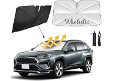 Wholistic Car Umbrella Sunshade Upgraded Design Windshield Car Shade - Foldable Sun Shade Keeps Vehicle Cool, Blocks Harmful 