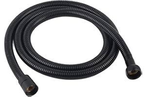 Yctze Czarny wąż Prysznicowy 1.5 m - Stal Nierdzewna, Czarny, 23×16×3, 59in, G1/2, 150 cm, 8 bars, HARDWARE_TUBING