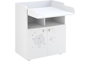 Polini Kids Baby Wickelkommode Wickeltisch French Teddy weiß, 1529.9