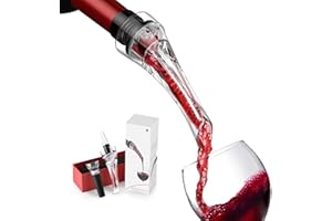 ecooe Decanteur Aérateur à Vin et Pompe à Vin, Bec Verseur à Vin Anti-Goutte, Bouchons Vin Sous Vide, Aérateur de Vin, Decanteur a Vin Aérateur de vin Rouge, Cadeau de Noël pour Femme Homme Amie