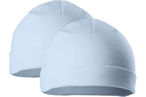 Mansuri Premature Pack of 2 Baby Beanie Hat Tiny Baby Boys Girls Hat Colour Choice 100% Cotton Soft Baby Hat PRH3