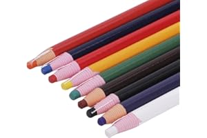 MIOAOA 9 Pcs Assorted Colors Peel-Off China Marker Grease Wax Pencils for Glass, Garments, Cellophane, Metal, Fabric, Wood, Art Crayons Marking Pencils Paper-Wrapped Painting Pen for Drawing Coloring