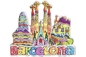WEDARE MAGNET SOUVENIR Imán para nevera, diseño de mosaico en 3D de Barcelona, España, recuerdo de viaje, hecho a mano, decoración para el hogar y la cocina, regalo de colección de imanes para nevera