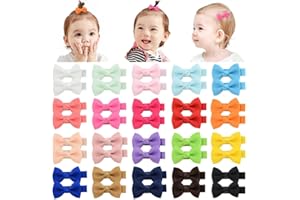 YHXX YLEN Lot de 40 barrettes en forme de nœuds papillons, en ruban gros-grain 5,1 cm pour bébé fille (20 paires)