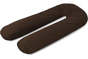 A ATH COLLECTION Funda de almohada de embarazo de 9 pies, 12 pies, en forma de U, con cremallera, lactancia, soporte y almohada de maternidad para mujeres embarazadas solo (9 pies, choclate)
