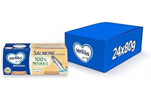 Mellin Omogeneizzato Salmone e Verdure, 24 Vasetti da 80 g
