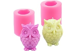 Rayong 2 Pièces Moule pour Bougies Bricolage Hibou Bougie Moule Silicone 3D Bougie Savon Moule pour la Fabrication de Bougies, Savon,Gâteaux,Chocolats,Partie Décoration de la Maison Artisanat