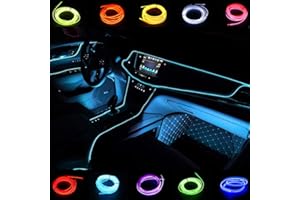 Kmruazre Light Wire El Wires 5M/16FT Neon Tube Lights Car Interior Trim Light Strip DC 12V Luci LED flessibili per auto Decor (Blu Ghiaccio)