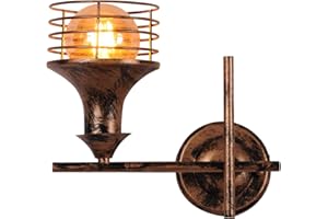 AIRTWESD Aplique Apliques pared dormitorio Edison vintage E27 metal Aplique retro LED Lámparas de cabecera (sin bombilla)