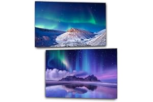 AIKEWO 2 Pack Diamond Painting Kits,5D DIY Aurora Diamond Art Kits for Adults Beginner Full Round Drill,Northern Lights Gem Art Paint with Diamonds for Home Wall Decor12X16 Inch
