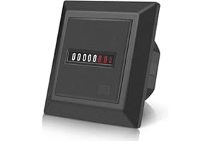 Agatige Contador de Horas, Herramienta del Temporizador del tacómetro del indicador Digital de la CA 220-240V 50Hz para la maquinaria de construcción