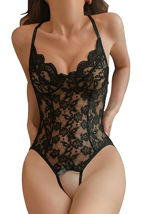 Lingerie Donna Sexy Babydoll In Pizzo - Body Trasparente Con Spalline Regolabili, Per Serate Romantiche - Foto 8