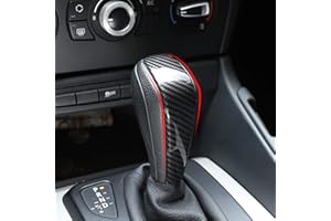 YIWANG - Carbon Fiber ABS Gear Shift Knob Cover for E48 E61 E64 E65 E85 E86 E83 E53 E81 E82 E87 E90 E91 E92 E93 F01 E87 1 Series 5 Door Hatchback