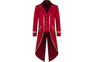 KGIHPC Men's Vintage Gothic Tailcoat Medieval Renaissance Steampunk Jacket Frock Coat Costume for Halloween