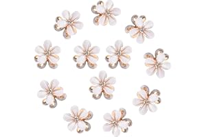 Xzeemo 12pcs Mini Claw Clips, Flower Claw Clips Mini, Mini Diamond Hair Clips, Small Hair Clips, Non-Slip Hair Clips for Girls Women for Photograph Daily Party Wedding Hair Styling Accessories…