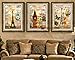 Produktbild ABM Home - Vintage Landmarks großes Wandbild Rahmen, Vintage-Stil, gerahmt Leinwand, große Poster Wall Art, Gold farben, A