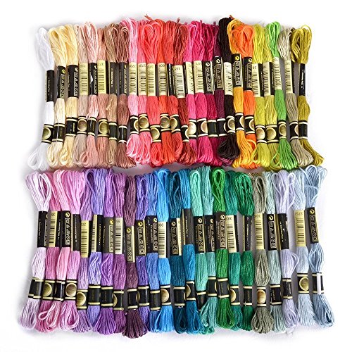 Grifri Filo da ricamo, 100% cotone, 50 x matasse di colori assortiti