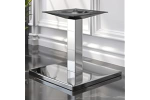 ‎GGMMÖBEL GGMMÖBEL Madrid | Tischgestell für Couchtisch | Tischbeine | Edelstahl | Tischfüße | Bodenplatte: 45 x 45 cm | Säule: 8 cm | Gesamthöhe: 46 cm