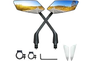 ROTOPATA Retroviseur vélo guidon 2024, en verre cristal Grand angle convexe UHD sécurisé, accessoire de vélo facile à installer pour e-bike, scooter et snowbike(Convexe Argent 1 paire)