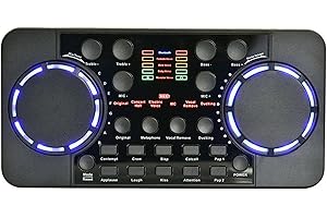 HAHHHHA V300 Pro Sound Card, Voice Changer Bluetooth Audio Mixer DJ Mixers, For Phone Computer Bluetooth 4.0 Noise Reduction Live Broadcast Sound Card Mixer, Sound Mixer Board for Live Streaming, Recording