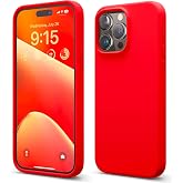 Merwish Apple iPhone 15 Pro Uyumlu &Ouml;zel İpeksi Dokunuş Hissi Veren İ&ccedil;i Yumuşak Kadife Lansman Silikon Kılıf Kapak (Kırmızı)