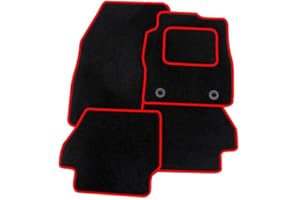 RMSONE GENUINE FULLY TAILORED BLACK CARPET CAR MATS FIESTA 2011> (RED TRIM)