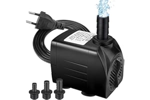 zerotop Pompa ad Acqua Sommergibile 21W 1100 L/H Pompa di Acqua per Acquario, Pompa per Acquario Pompa per Stagno Ultra-silenziosa Subacquea per Stagno, Acquario con Fontana da Giardino