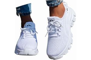 PINTUTU Scarpe Antinfortunistiche da Donna Senza Lacci, Leggere, Sportive, con Punta in Acciaio, Comode, con Cuscino d'Aria, Traspiranti, Scarpe da Lavoro, Leggere, da Corsa, Tennis Donna