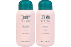 Coco & Eve - Shampoo et Après-shampoing ultra hydratant Like A Virgin - soin capillaire naturel/sans sulfates - à l'huile d'argan/de noix de coco/d'avocat - pour cheveux secs/abimés/colorés (280 ml)