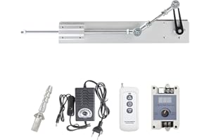 Jvnvlki Linear Actuator Hubkolbenmotor 24V Hub 30mm-150mm justierbar,keine Lastgeschwindigkeit 25-120rpm,max. Belastung 18kg,mit Fernbedienung, Endanschluss (24V150mm120rpm)