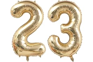 CHANGZHONG 40 inch Light Gold Number 23 Balloons 23rd Birthday Balloon White Gold Number Balloon Champagne Gold Balloons Birthday Wedding Party digital Decorations (Number 23 or 32)