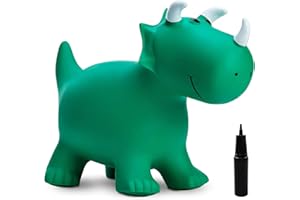 U&C PLANET U&C Plant Animal Saltarín Caballo con Bomba Saltador niños Animal de Salto Saltar para niños de 1 a 6 años Bouncy Animal para Bebes & niño pequeño Sin BPA,Dinosaurio