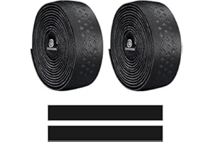 Boenoea Bike Nastro Manubrio Antiscivolo, 2 Pezzi Nastro per bici da Bicicletta con 3 Tappi Terminali per Bici da Strada Bike
