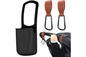 JUAEYIDDS Cup Holder Pushchair Cup Holder Silicone Universal Cup Holder with 2 Pieces Pram Hook Clips Pram Hooks for Bags for Prams, Bicycles, Walkers, Treadmills, Buggy Accessories