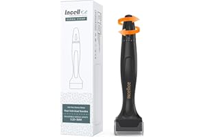 ‎INCELLICE Derma Stamp Einstellbar, Microneedling Dermastamp 0-3mm, Microneedling Roller Hair Growth, Micro Needle Stamp mit 140 Titan Echte Nadeln, Derma Pen für Haar, Bart, Gesicht & Körper - Schwarz