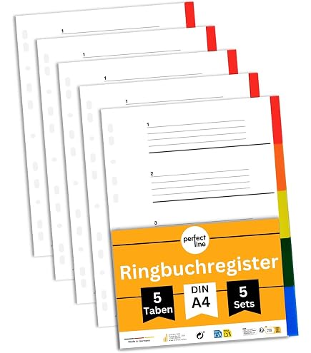 Q-CONNECT Trennblätter A4 - 10-teiliges Set Mit Farbigen Registern Für Ordner