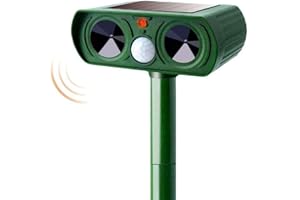 NEHCTECH Solar Ultrasonic Cat Repellent for Gardens | Cat Deterrents,Fox Deterrent,Cat Scarer with Motion Sensor & LED Flash | Waterproof Animal Repeller for Rats,Dogs,Squirrels,Birds and Foxes