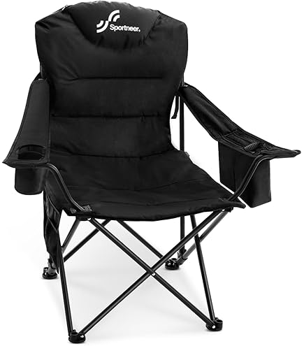 CRIVIT Campingstuhl, faltbar, verstellbare Armlehnen, integrierter  Getrnkehalter : Amazon.de: Sport & Freizeit