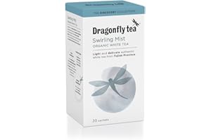 DRAGONFLY TEAS 4 Pack of Gluten Free Dragonfly Tea Organic Swirling Mist White Tea 20 Sachet