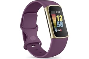 Mugust Armband Nur für Fitbit Charge 5/Fitbit Charge 6 Armband Damen Herren, Weiche Sport Ersatzarmbänder Kompatibel mit Fitbit Charge 5/Fitbit Charge 6 (Small, Lila)