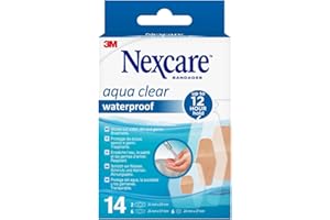 Nexcare Aqua Clear pansements imperméables, tailles Assorties, 14 pansements par pack, pansements imperméables pour les blessures, les égratignures mineures et les trousses de premiers soins