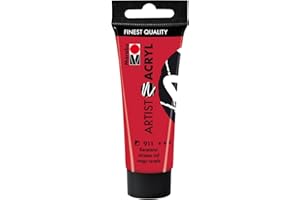 ‎MARABU Marabu 12200055911 - Artist Acryl Karminrot 911, 22 ml, feine Acrylfarbe in Künstlerqualität, auf Wasserbasis, pastose Konsistenz, hoch pigmentiert, sehr gute Brillanz und Deckkraft