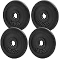 KK Cast iron Weight Plate Set For 1 Inch Barbell Bar Cast iron Weight Disc Pair. 2 x 2.5kg, 5kg or 10kg Barbell Weight Plates. Dumbbell Plates for Home or Gym Training or Weightlifting.