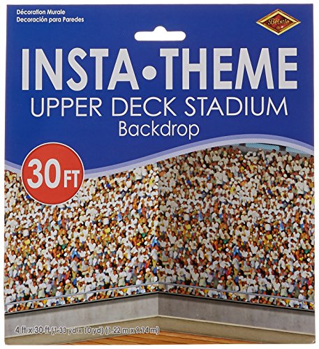 Beistle 52096 Upper Deck Stadium Backdrop, Plastic, Multicolor