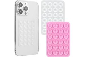 WY LIGHTING LEVEL Support de téléphone à ventouse en silicone 2 pièces, ventouse antidérapante à adhérence collante, support de téléphone mains libres pour miroir de douche, support de miroir fidget pour selfies et