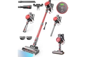 OLAYMEY Cordless Vacuum Cleaner 40KPA, 50Mins Stick Vacuum Cleaner Self-Upright Hoover Cordless Anti Hair Wrap, Lightweight and Silent Handheld Electric Brooms for Pet Hair Hardwood Floor