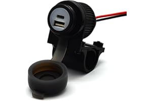 Cliff Top 36W PD USB-C e QC 3.0 caricatore USB per manubrio da moto, con interruttore di alimentazione magnetico, doppia porta, resistente, impermeabile per manubri da 7/8 '' e 1''