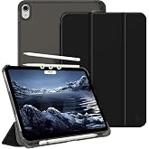 UnDePlus iPad Air 11in&ccedil; M2/M3 2025-2024 ile uyumlu Kılıf Flip Cover Kalem B&ouml;lmeli PC Case Siyah