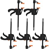 5 Pieces Quick Release Clamps, 4 Inch Carpenter Clamps, Wood Ratchet Clamps for DIY, Handmade Crafts, One Hand Woodworking Cl